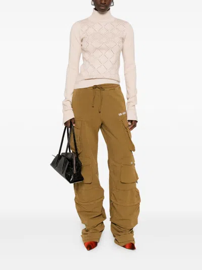 Blugirl Turtleneck Sweater With Geometric Pattern  In Pink