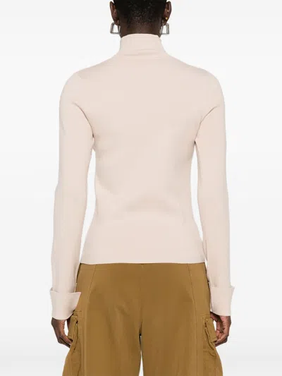 Blugirl Turtleneck Sweater With Geometric Pattern  In Pink