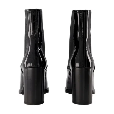 Alexander Mcqueen Boots In Black/silver Leather In Black
