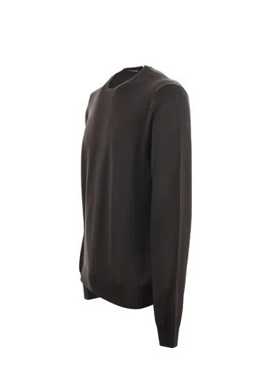 Hugo Boss Fine-knit Embroidered-logo Jumper In Gray