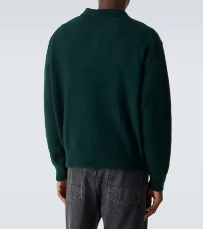 A.presse Cashmere Polo Sweater In Green