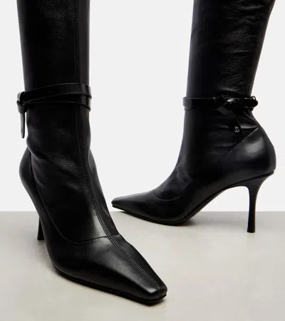 Jimmy Choo Camie 85 Leather Over-the-knee Boots In Black