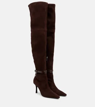 Jimmy Choo Camie 85 Suede Over-the-knee Boots In Brown