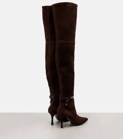Jimmy Choo Camie 85 Suede Over-the-knee Boots In Brown
