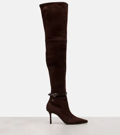 Jimmy Choo Camie 85 Suede Over-the-knee Boots In Brown