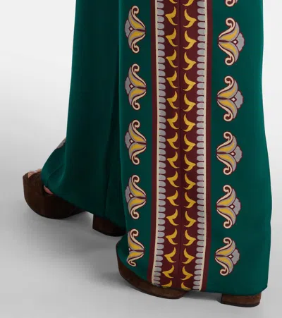Etro Printed Trousers In Green