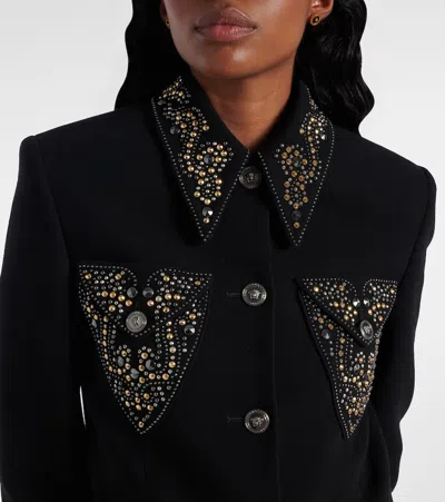Versace Blazer Informal In Crepe Di Lana Light Weight In Multi