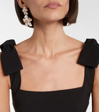 Self-portrait Womens Black 3d Flower Crepe Mini Dress