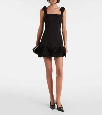 Self-portrait Womens Black 3d Flower Crepe Mini Dress