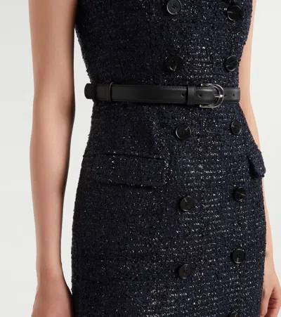 Self-portrait Double-breasted Belted Midi Dress In Blue