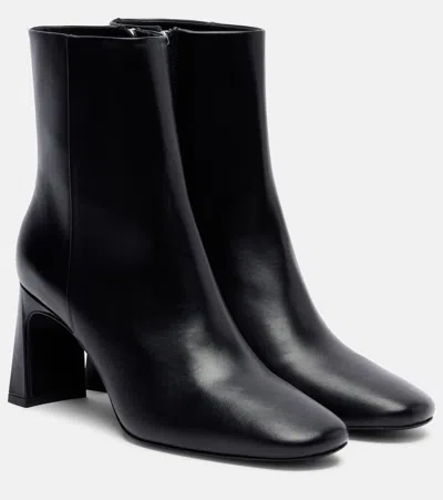 Souliers Martinez Karol 80 Leather Ankle Boots In Black