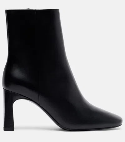 Souliers Martinez Karol 80 Leather Ankle Boots In Black