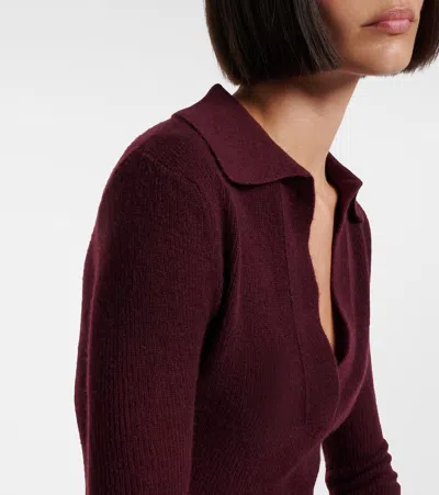 Citizen Of Humanity Citizens Of Humanity Simone Wool Cashmere Polo Sweater In Burgundy