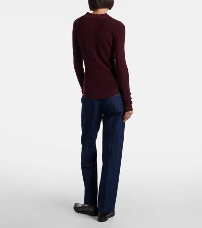 Citizen Of Humanity Citizens Of Humanity Simone Wool Cashmere Polo Sweater In Burgundy