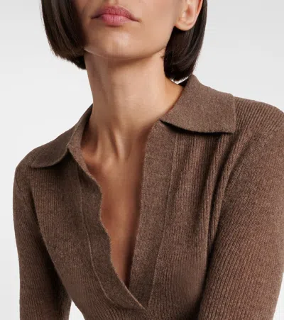 Citizen Of Humanity Citizens Of Humanity Simone Wool And Cashmere-blend Polo Top In Brown