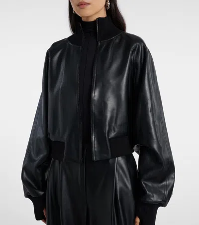 Norma Kamali High Neck Bomber Jacket Puffer Jackets Black In Black