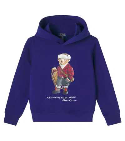 Polo Ralph Lauren Boys Polo Bear Fleece Hoodie In Blue