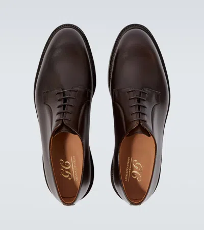 George Cleverley Archie Leather Derby Shoes In Brown