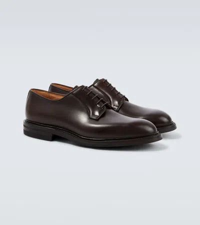 George Cleverley Archie Leather Derby Shoes In Brown