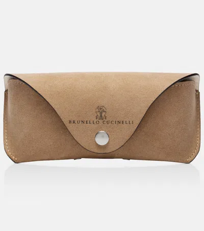 Brunello Cucinelli Paul Aviator Sunglasses In Brown