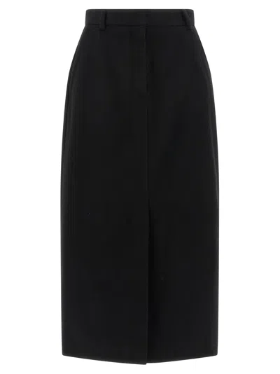 Brioni Violante Slit Detailed Midi Skirt In Black