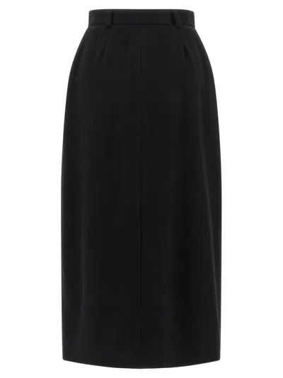 Brioni Violante Slit Detailed Midi Skirt In Black