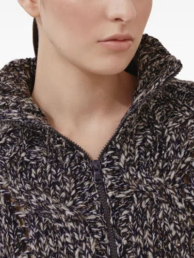 Brunello Cucinelli Wool And Cashmere Cardigan With Sequins In Black