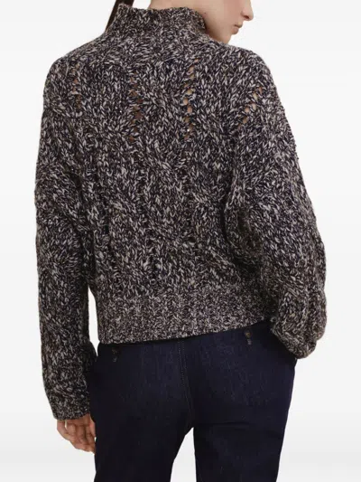 Brunello Cucinelli Wool And Cashmere Cardigan With Sequins In Black