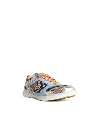 Burberry Mesh And Suede Matrix Style Sneakers In Multi