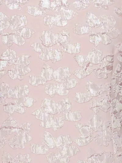 Rotate Birger Christensen Rotate Sunday Puffy Floral-jacquard Midi Dress In Pink