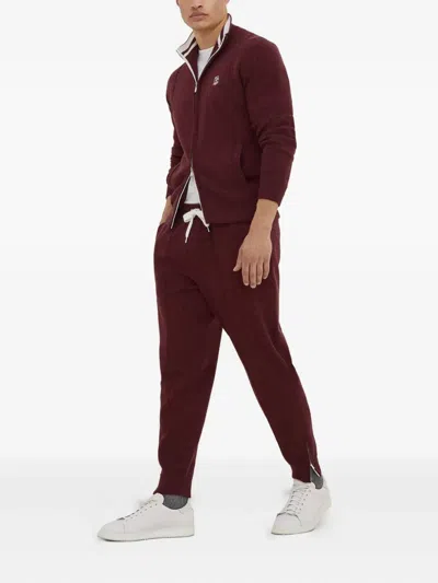 Brunello Cucinelli Men Cotton Jersey Crew-neck T-shirt With Logo And Faux-layering In White