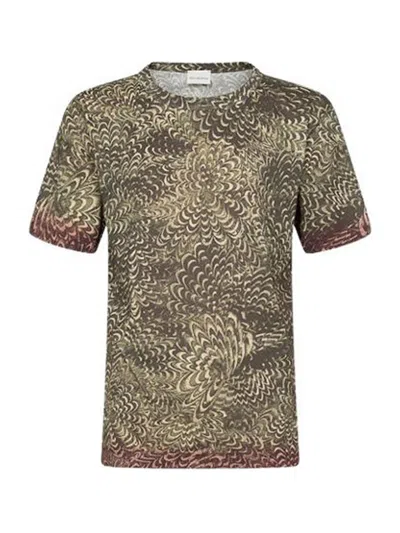 Dries Van Noten Lightweight Short Sleeve Round Neck T-shirt In Brown