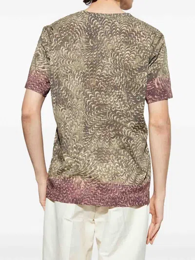 Dries Van Noten Lightweight Short Sleeve Round Neck T-shirt In Brown