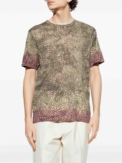 Dries Van Noten Lightweight Short Sleeve Round Neck T-shirt In Brown