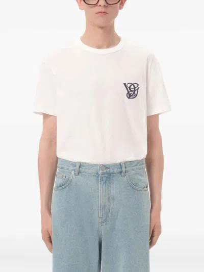 Valentino Cotton T-shirt With Vg Patch In White