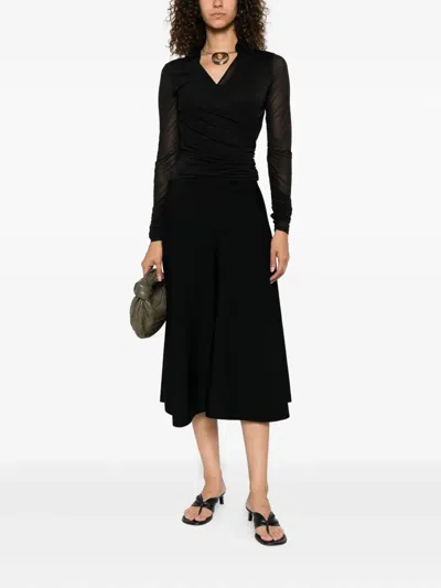 Max Mara Wrap Silhouette Black Viscose Top In Black