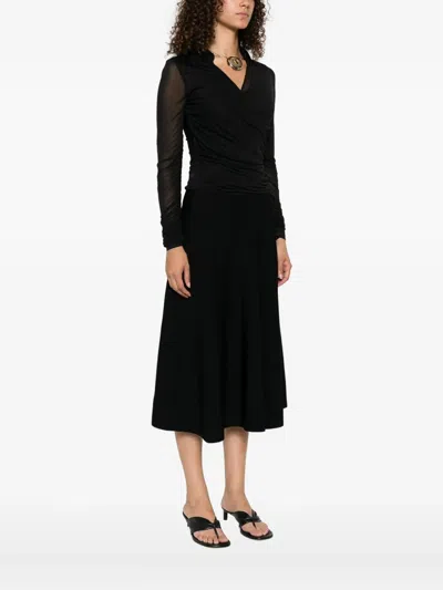 Max Mara Wrap Silhouette Black Viscose Top In Black