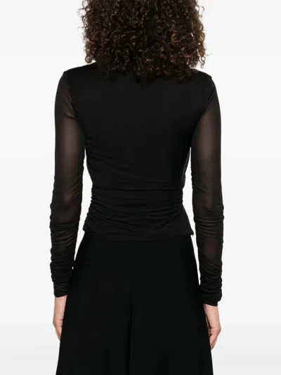 Max Mara Wrap Silhouette Black Viscose Top In Black