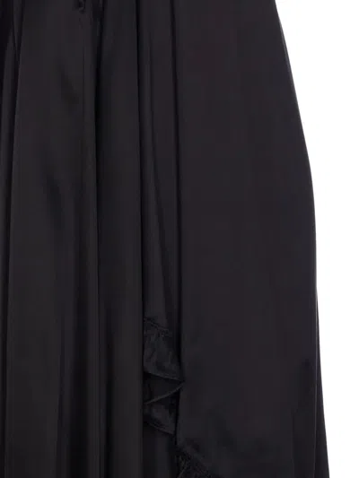 Chloé Pleated Mini Dress In Silk Satin In Black