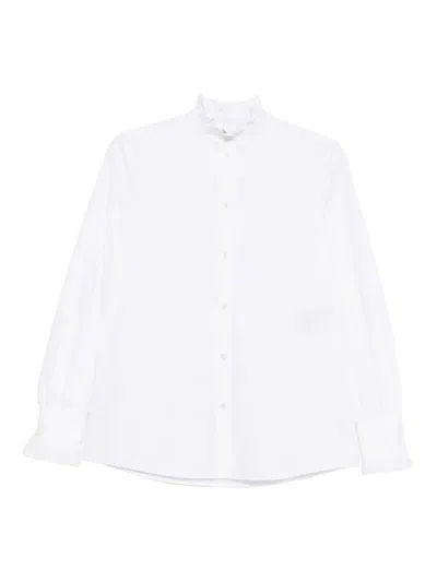Valentino Garavani High-neck Shirt With Ruffles In White