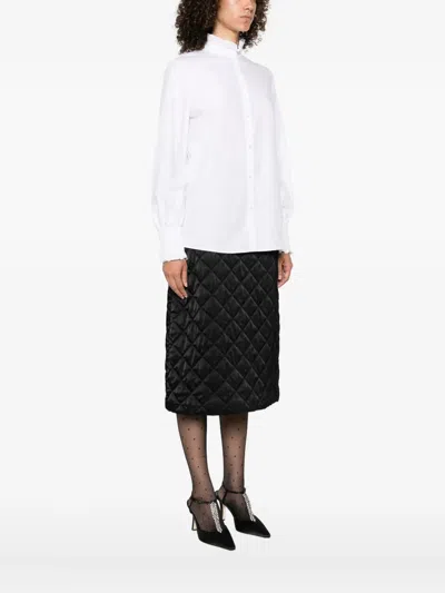 Valentino Garavani High-neck Shirt With Ruffles In White