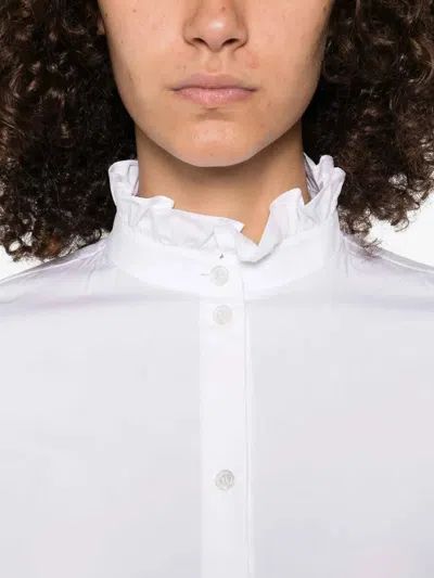 Valentino Garavani High-neck Shirt With Ruffles In White