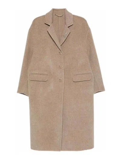 Ermanno Scervino Efezia Coat With Button Closure And Flap Pockets In Gray