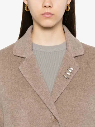 Ermanno Scervino Efezia Coat With Button Closure And Flap Pockets In Gray