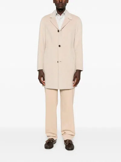 Montecore Button-fastening Coat In Nude