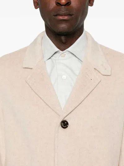 Montecore Button-fastening Coat In Nude