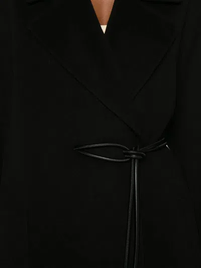 Sportmax Tie-cord Detail Single-breasted Coat In Black