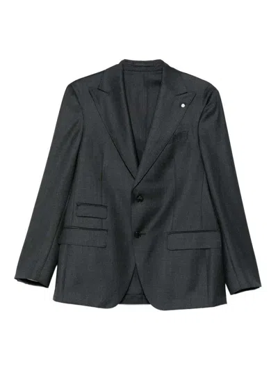 Luigi Bianchi Mantova Wool Two-button Suit In Black