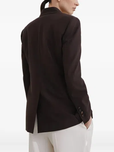 Brunello Cucinelli Tailored Blazer With Notched Lapels And Pockets In Brown