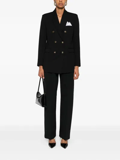 Elisabetta Franchi Cotton Gabardine Blazer With Breast Pocket In Black